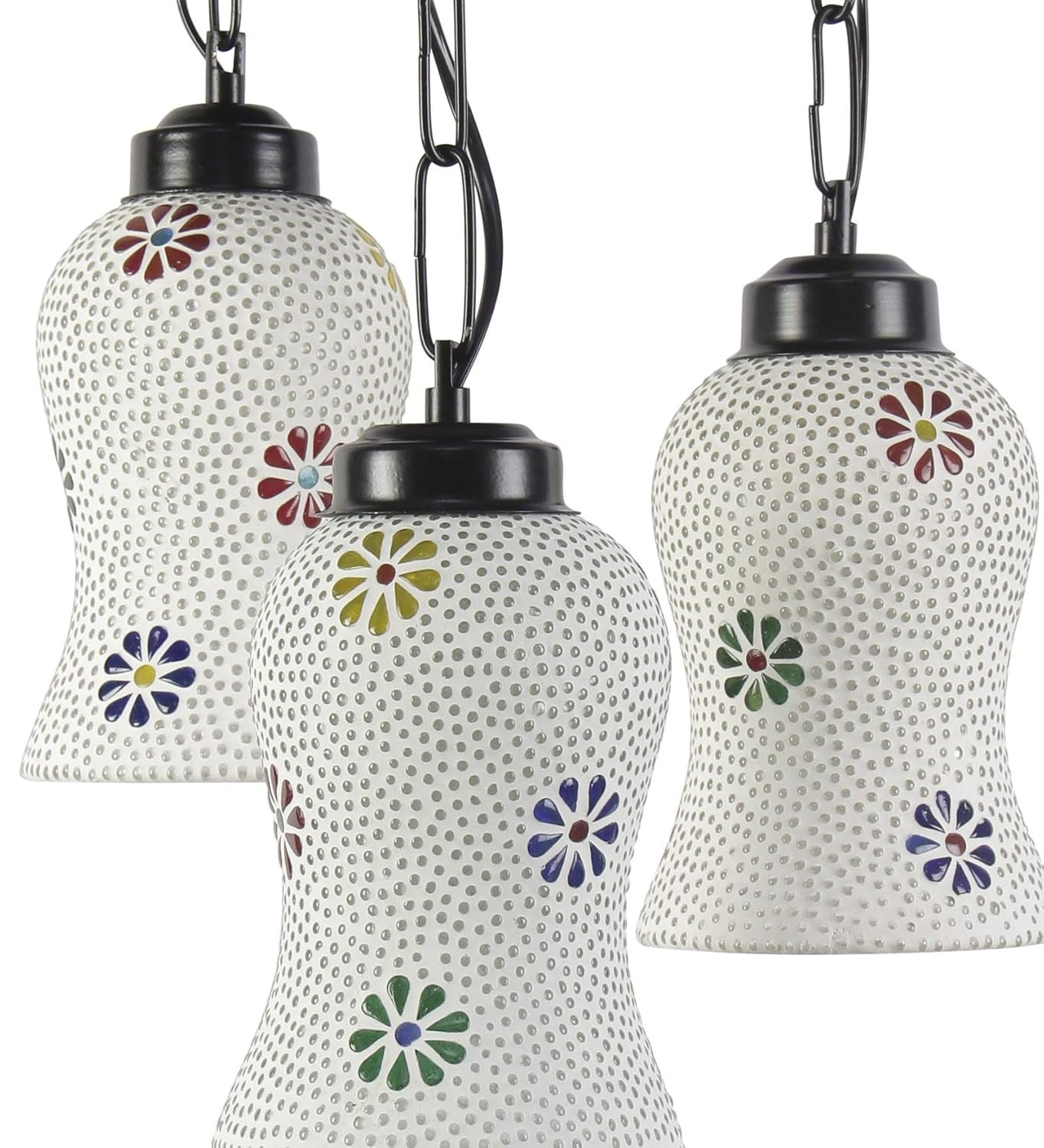 Multicolor Mosaic Glass Cluster Hanging Lamp (Multicolor)