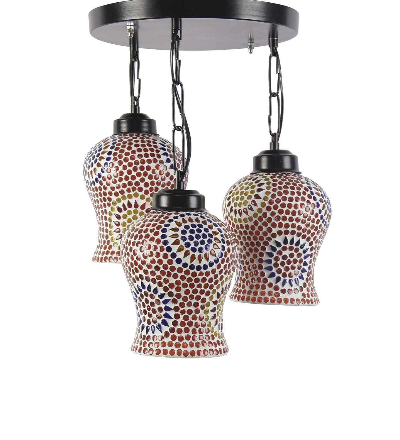 Multicolor Mosaic Glass Cluster Hanging Lamp (Multicolor)