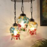 Multicolor Mosaic Glass Cluster Hanging Lamp (Multicolor)