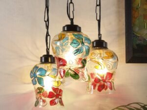 Multicolor Mosaic Glass Cluster Hanging Lamp (Multicolor)