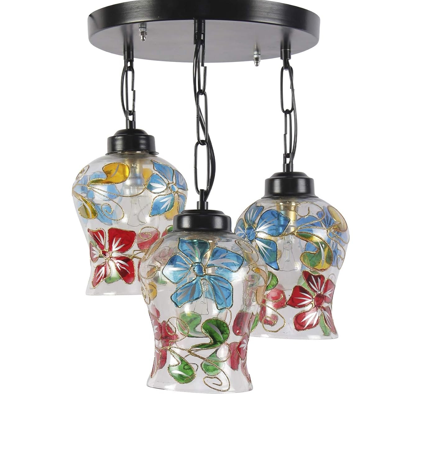 Multicolor Mosaic Glass Cluster Hanging Lamp (Multicolor)