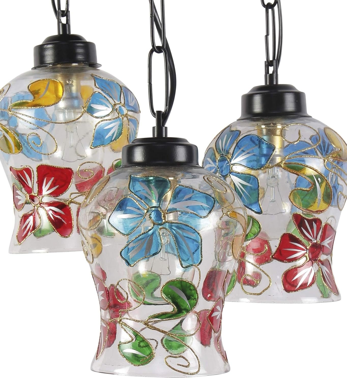 Multicolor Mosaic Glass Cluster Hanging Lamp (Multicolor)