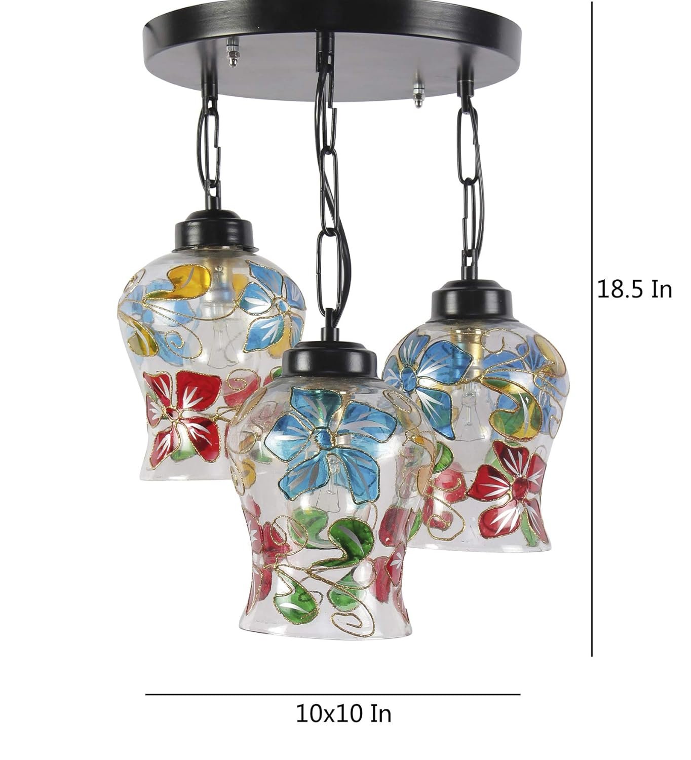 Multicolor Mosaic Glass Cluster Hanging Lamp (Multicolor)