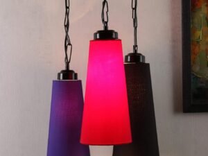 Triple Conical Cotton Multicolor Hanging/Pendant (Multicolor Cotton)