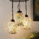 Multicolor Mosaic Glass Cluster Hanging Lamp (Multicolor)
