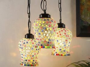 Multicolor Mosaic Glass Cluster Hanging Lamp (Multicolor)