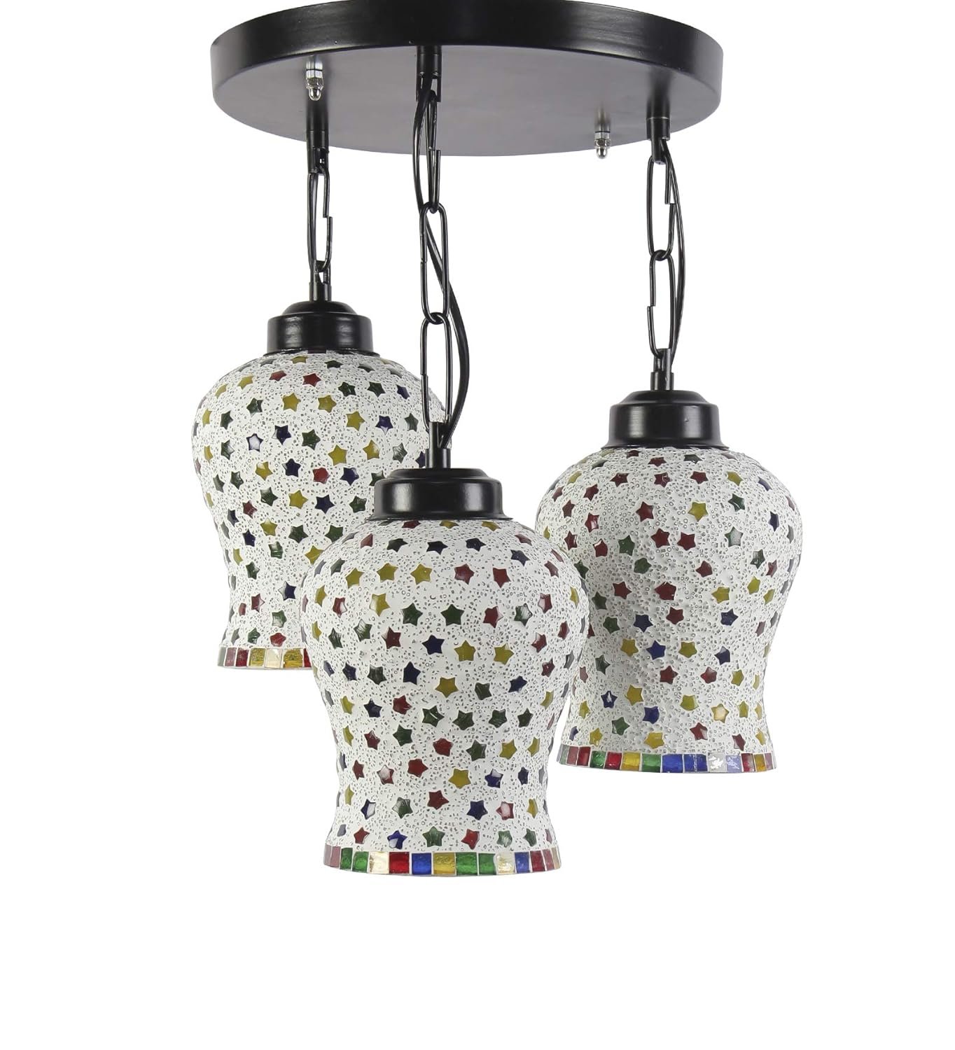 Multicolor Mosaic Glass Cluster Hanging Lamp (Multicolor)