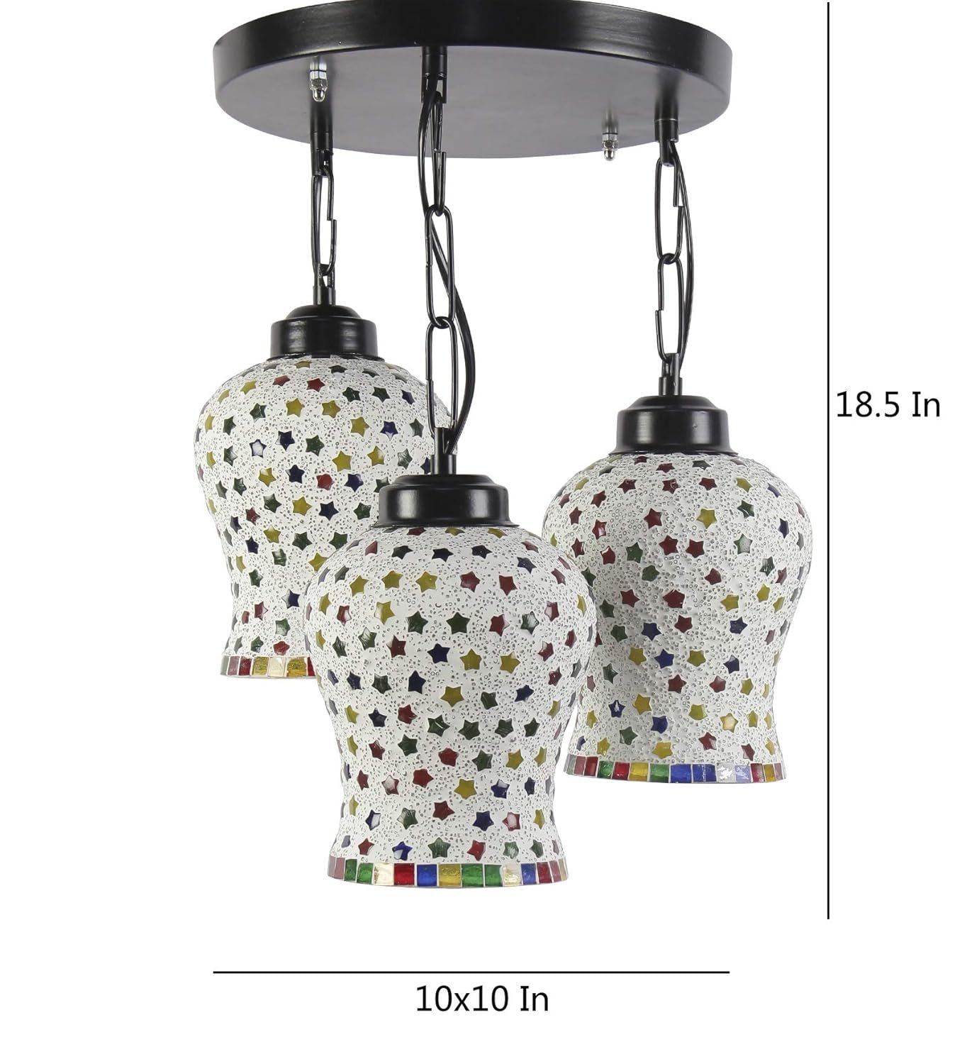 Multicolor Mosaic Glass Cluster Hanging Lamp (Multicolor)