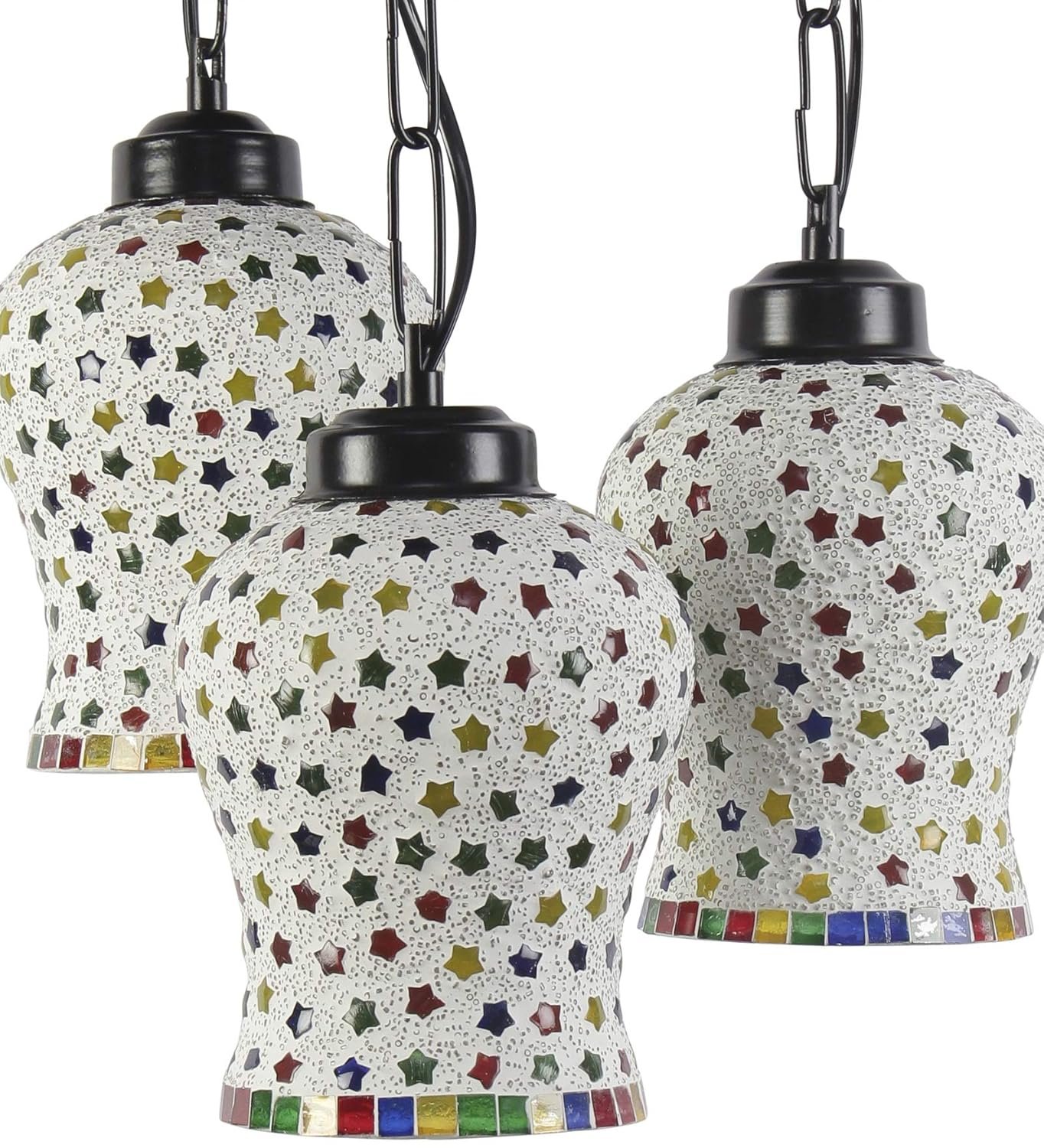 Multicolor Mosaic Glass Cluster Hanging Lamp (Multicolor)