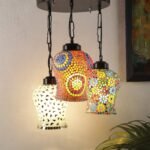 Multicolor Mosaic Glass Cluster Hanging Lamp (Multicolor)