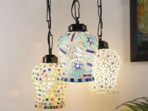 Multicolor Mosaic Glass Cluster Hanging Lamp (Multicolor)