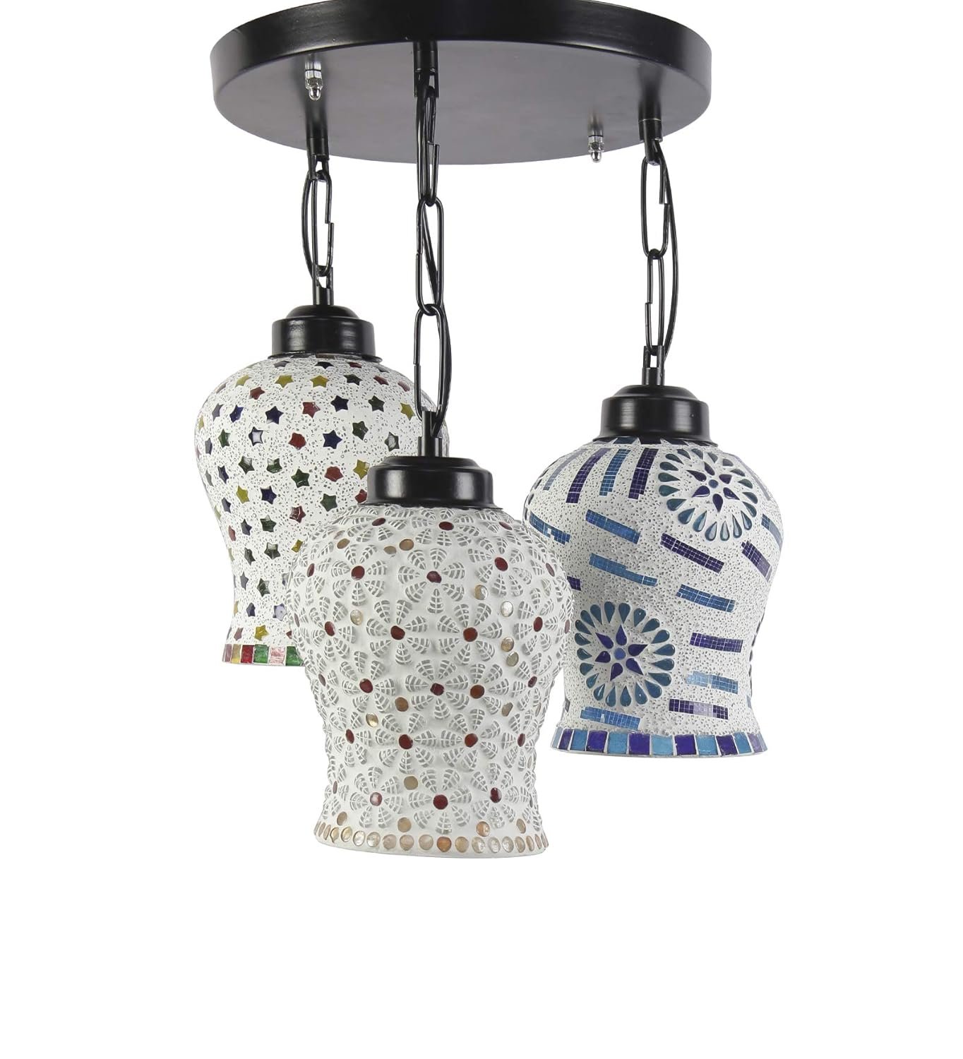 Multicolor Mosaic Glass Cluster Hanging Lamp (Multicolor)