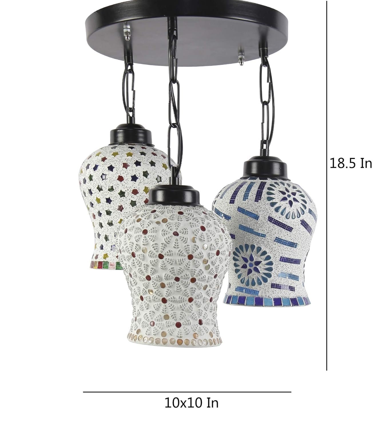 Multicolor Mosaic Glass Cluster Hanging Lamp (Multicolor)