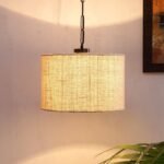 Off White JuteFashionable Drum Hanging