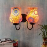 Multicolor Mosaic Double Wall Mounted Lamp (Multicolor,Double)