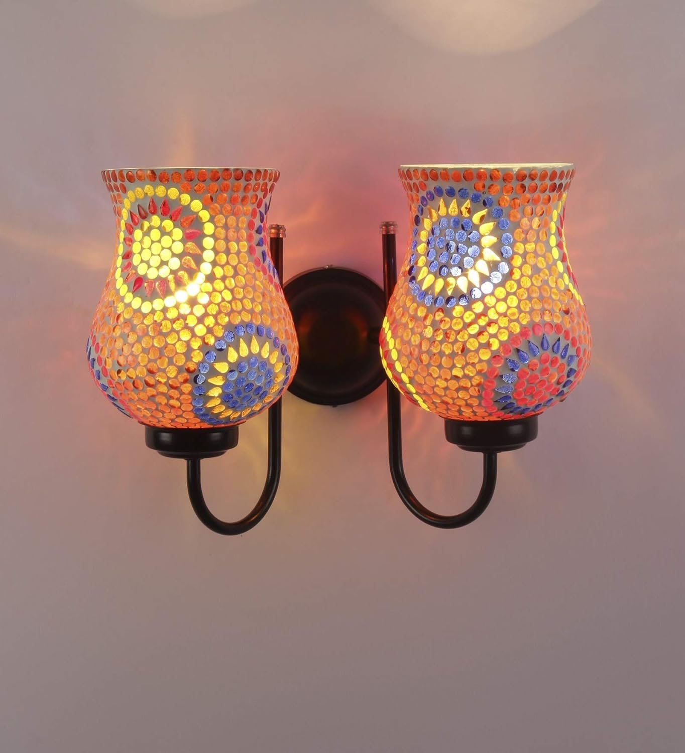 Multicolor Mosaic Double Wall Mounted Lamp (Multicolor,Double)