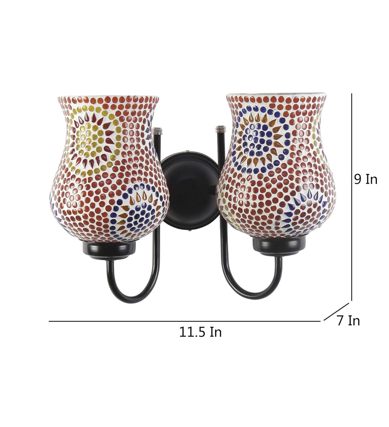 Multicolor Mosaic Double Wall Mounted Lamp (Multicolor,Double)