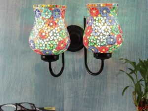 Multicolor Mosaic Double Wall Mounted Lamp (Multicolor,Double)