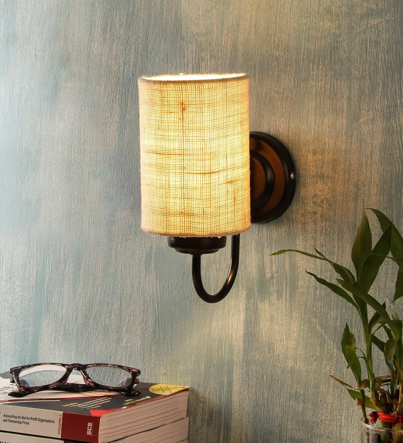 White Jute Wall Mounted Lamp