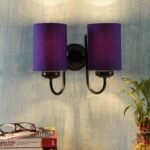 Blue Cotton Double Wall Mounted Lamp