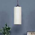 Off-White Cotton Cylindrical Hanging Lamp (SH01)