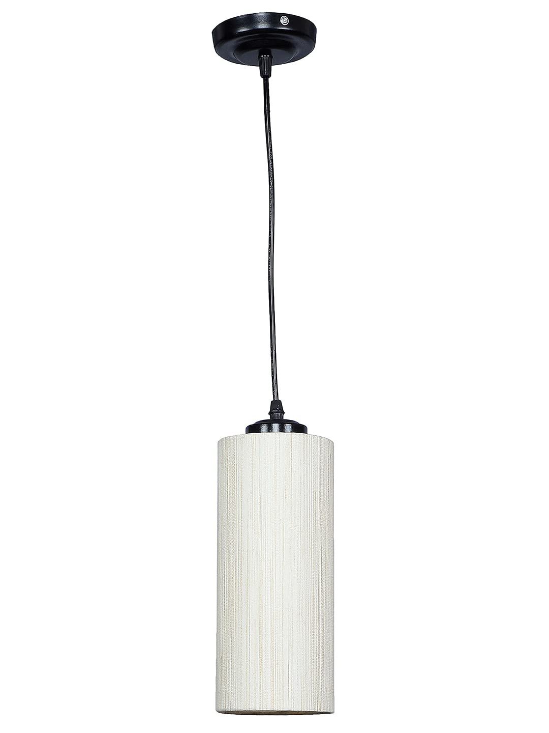 Off-White Cotton Cylindrical Hanging Lamp (SH01)