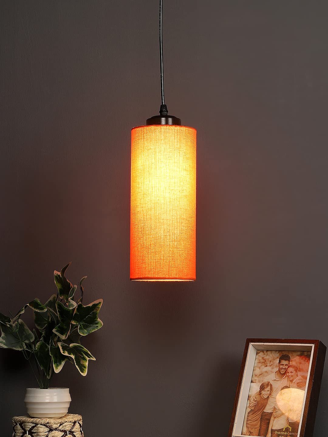 Orange Cotton Cylindrical Hanging Lamp (SH04)