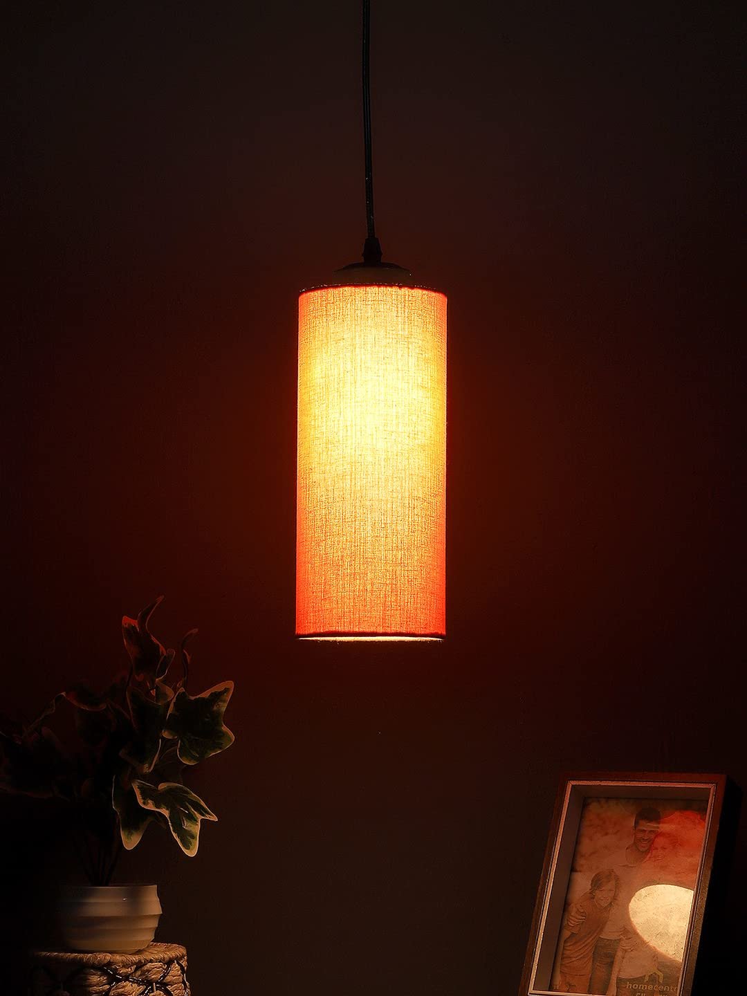 Orange Cotton Cylindrical Hanging Lamp (SH04)