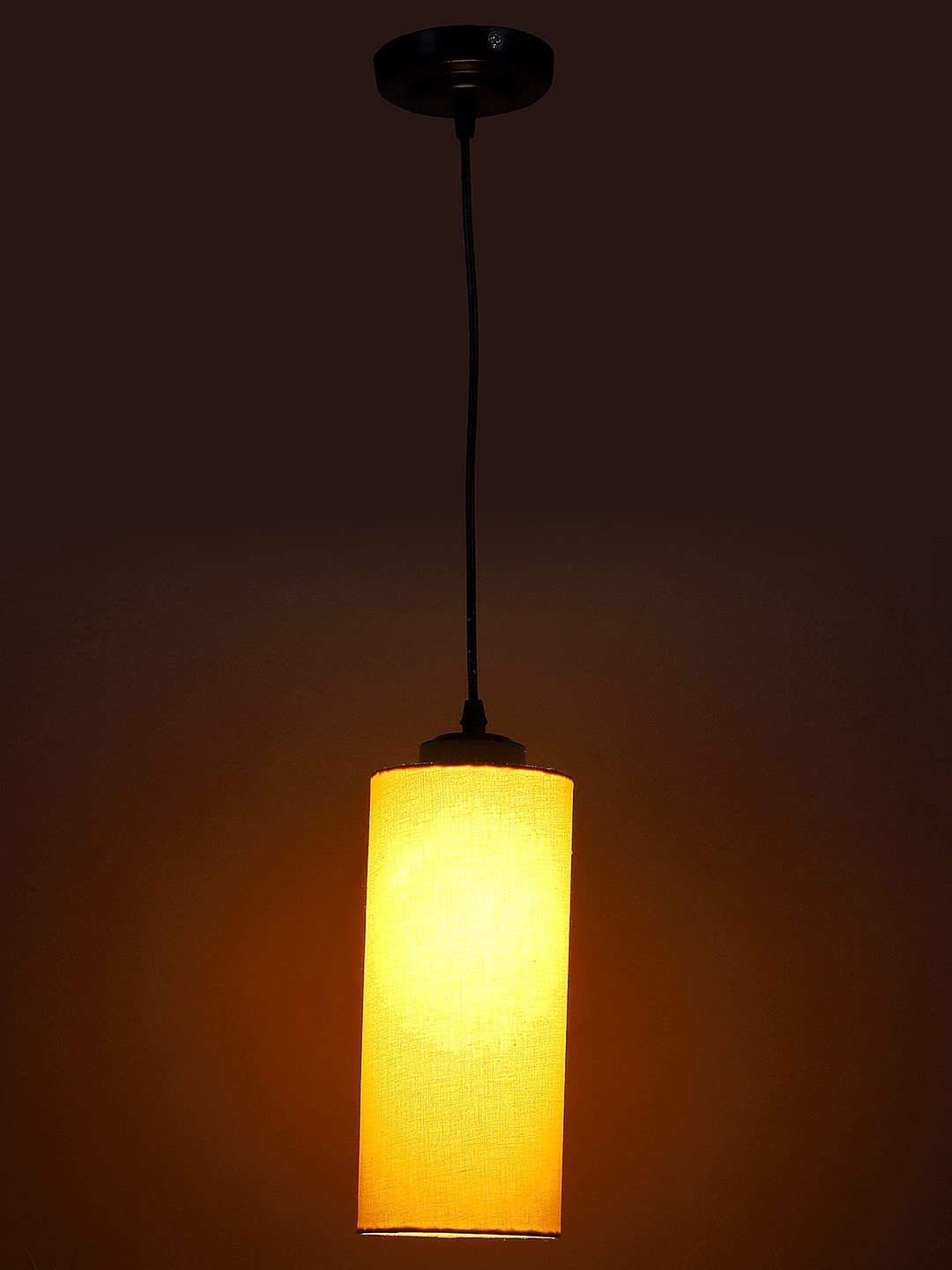 Yellow Cotton Cylindrical Hanging Lamp (SH)
