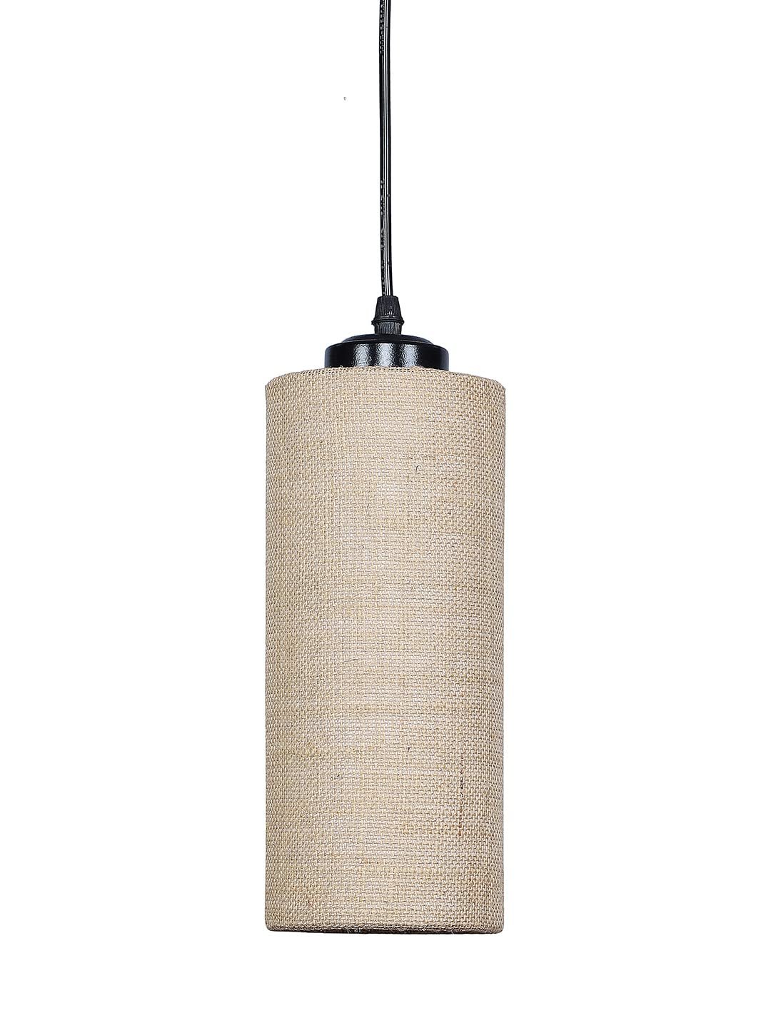 Beige Jute Cylindrical Hanging Lamp (SH08)