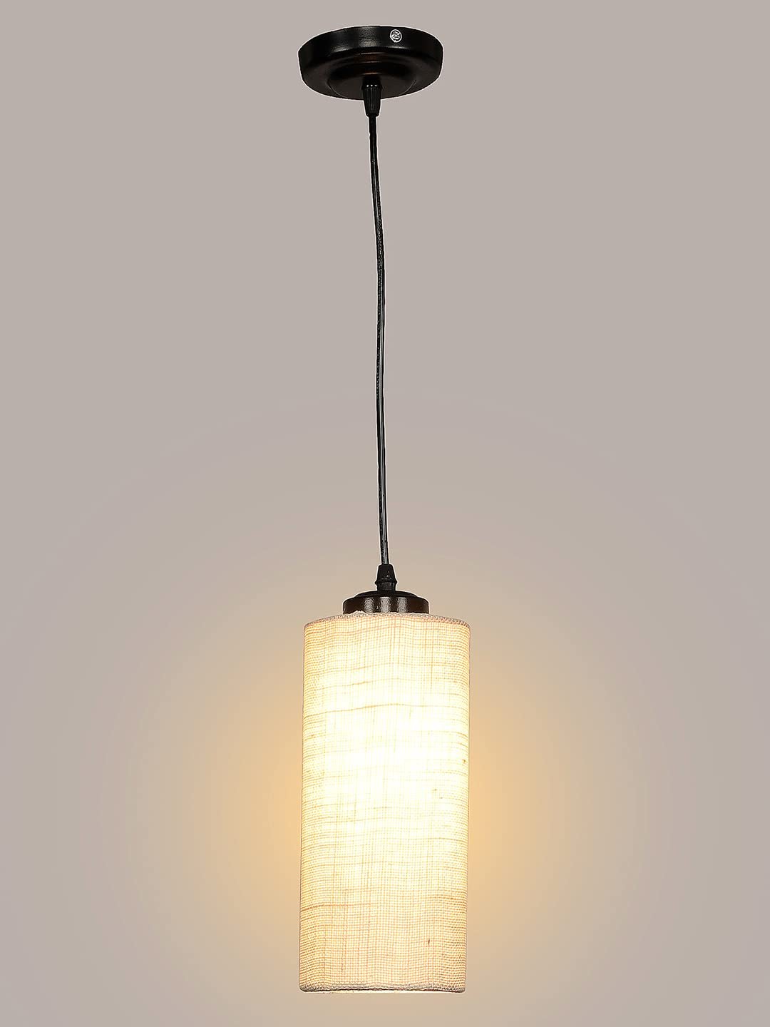 White Jute Cylindrical Hanging Lamp (SH09)