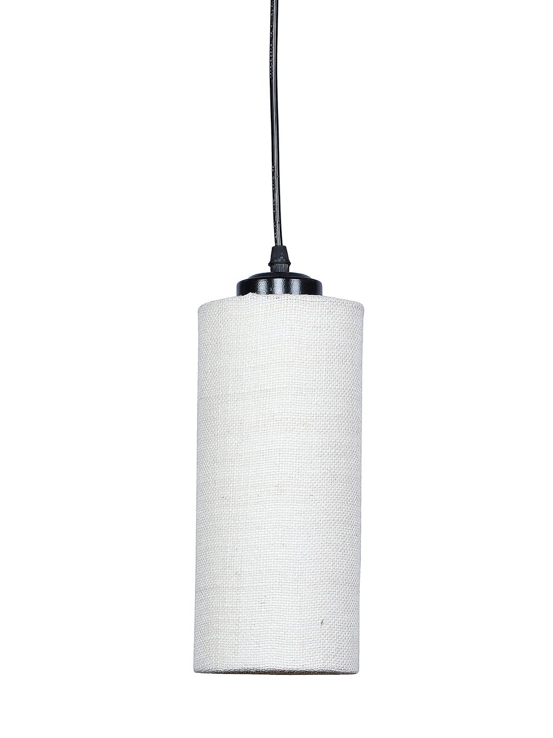 White Jute Cylindrical Hanging Lamp (SH09)