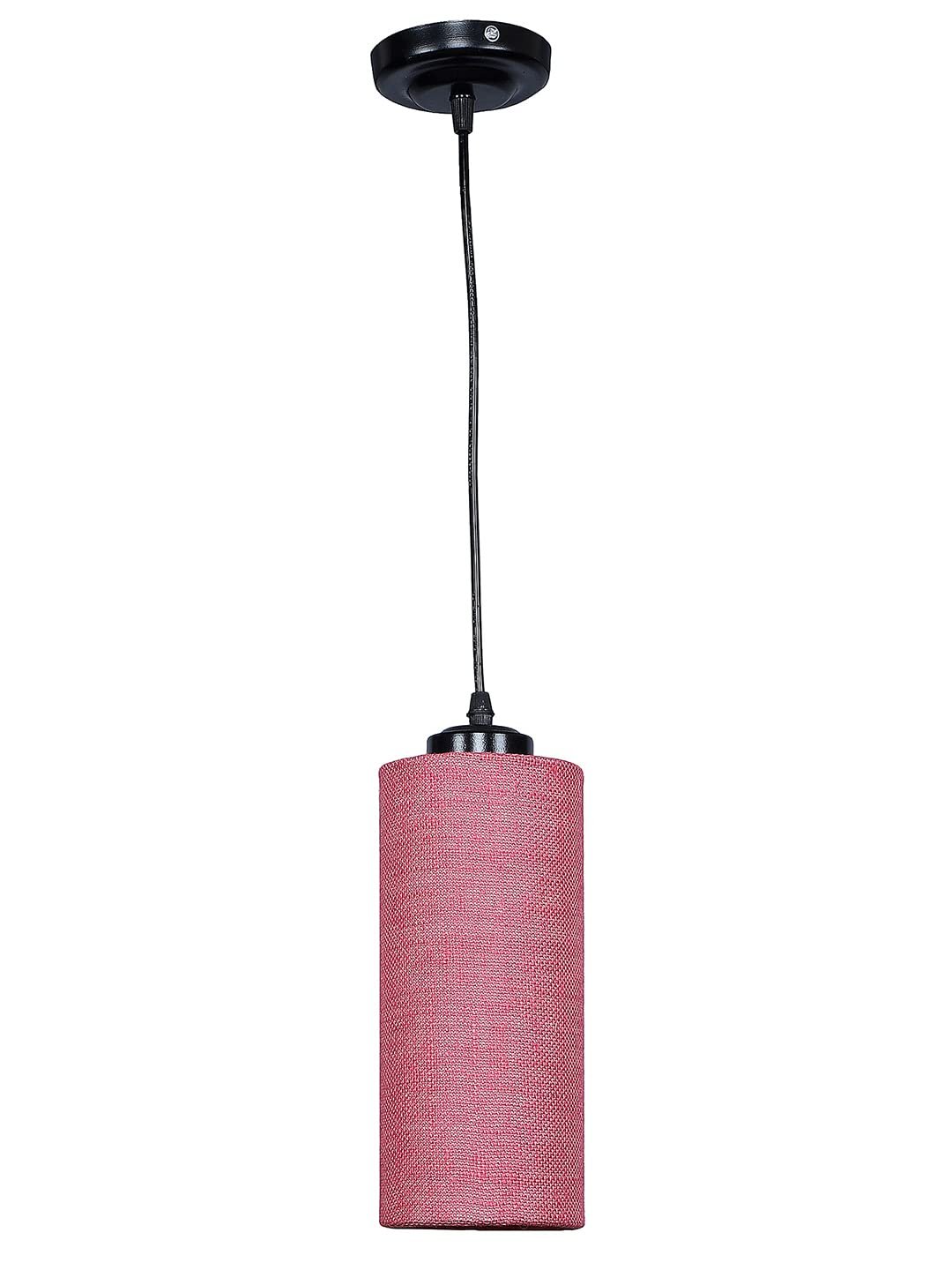 Pink Jute Cylindrical Hanging Lamp (SH10)