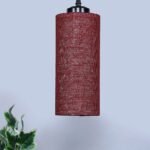 Maroon Jute Cylindrical Hanging Lamp (SH11)