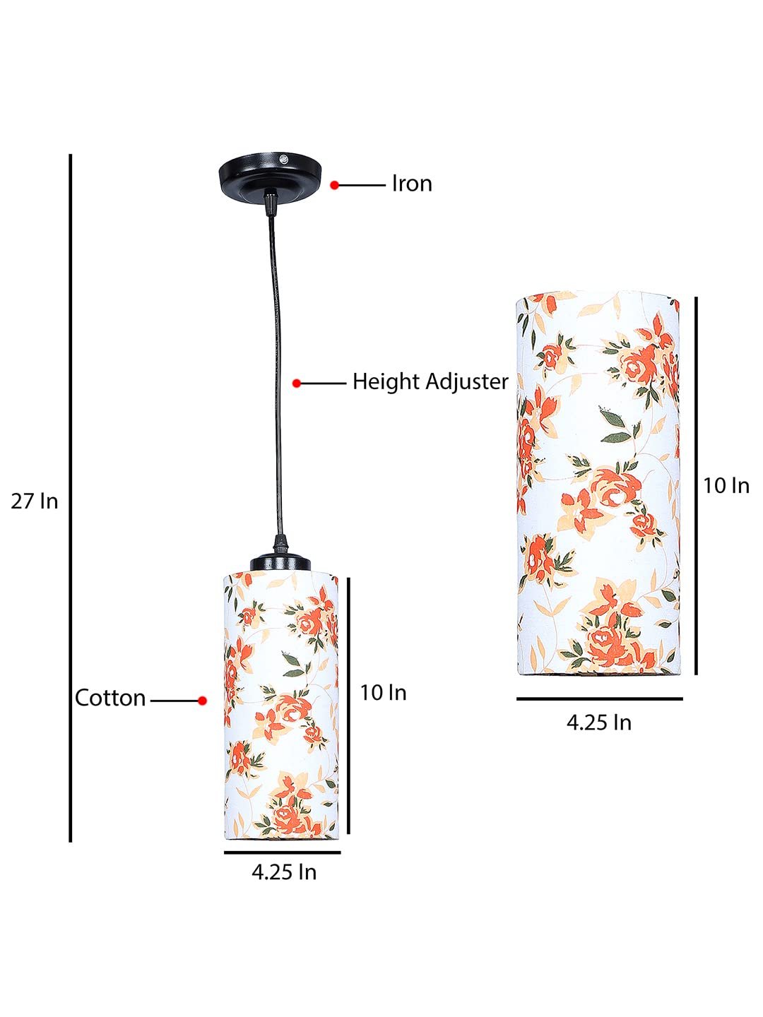 Multicolor Cotton Cylindrical Hanging Lamp (SH14)