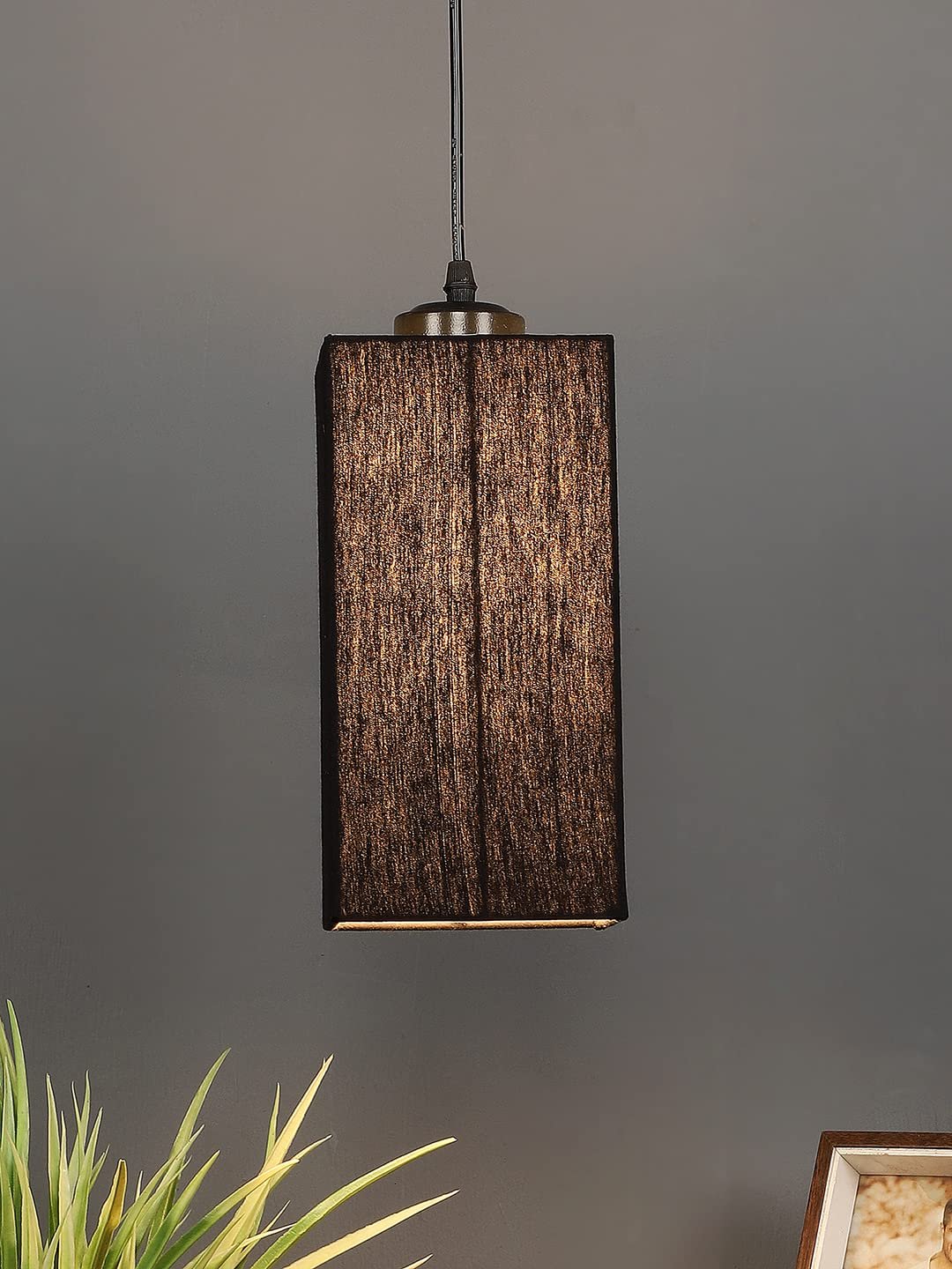 Black Cotton Square Hanging Lamp (SH17)