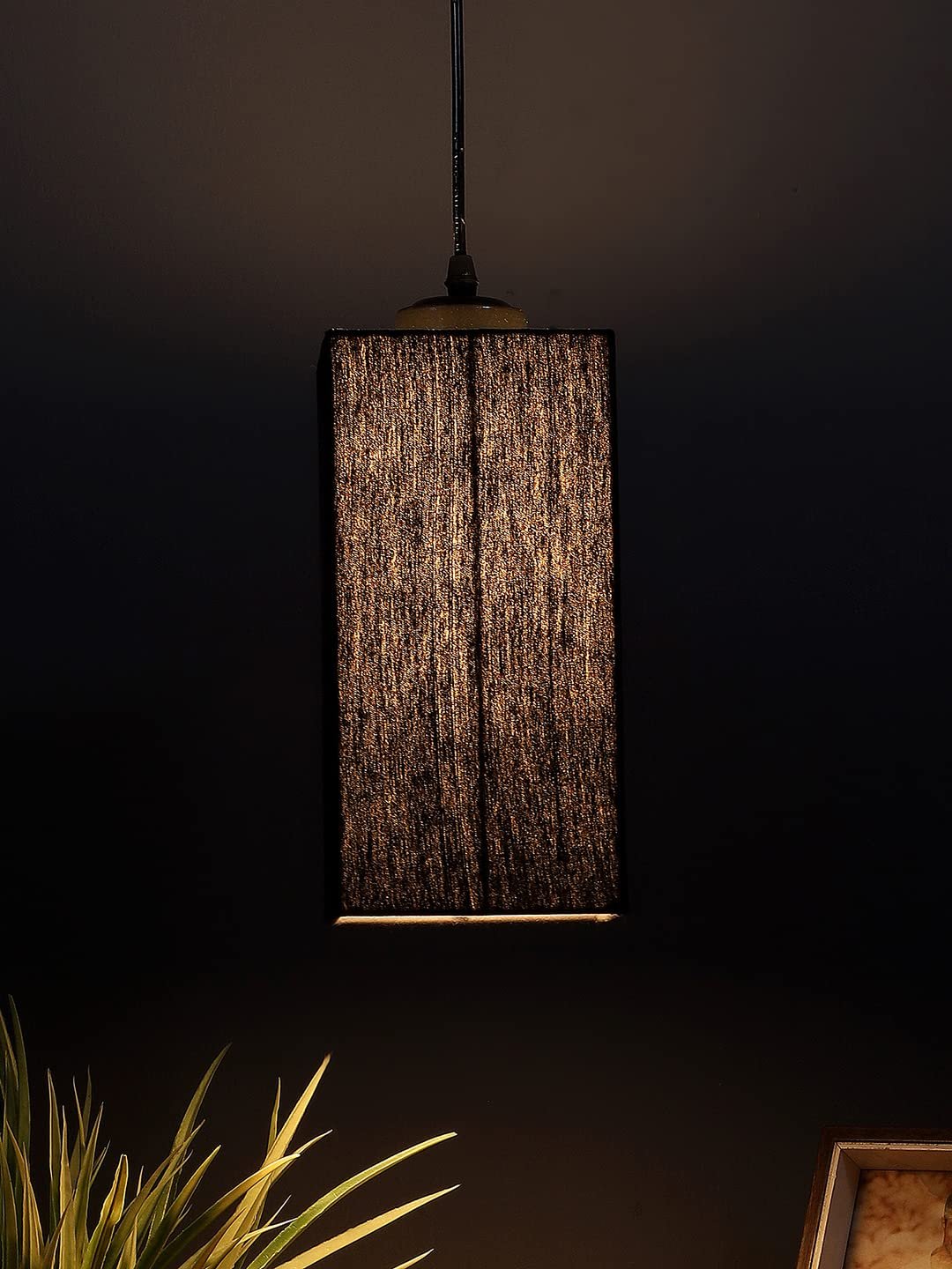 Black Cotton Square Hanging Lamp (SH17)