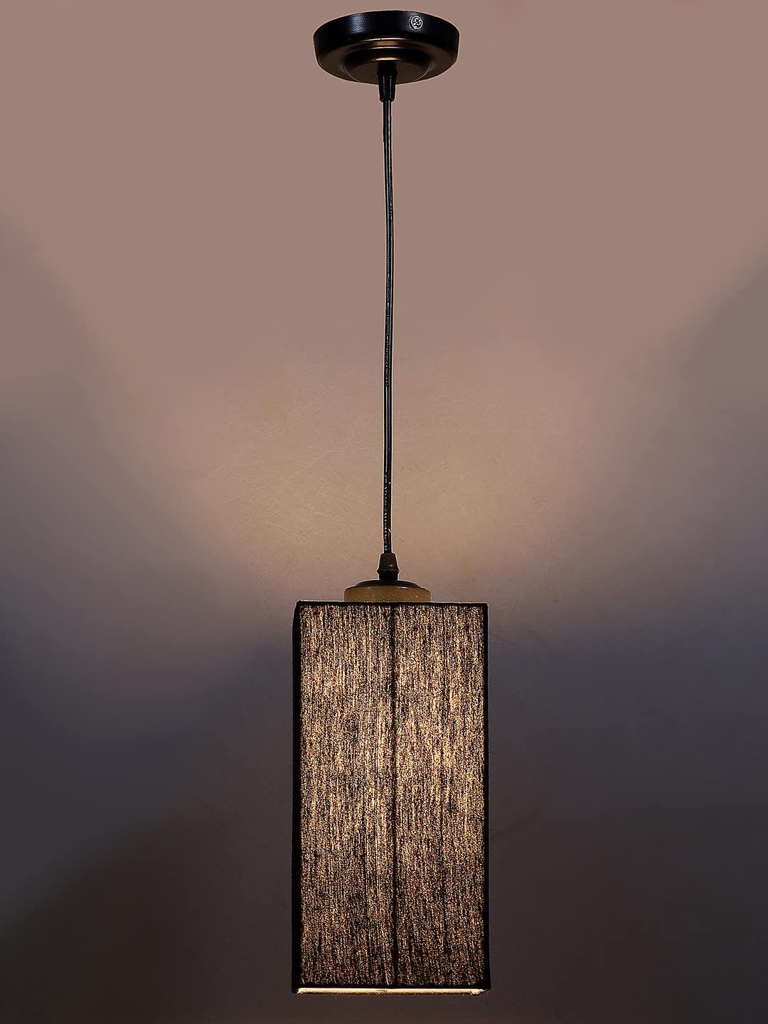 Black Cotton Square Hanging Lamp (SH17)