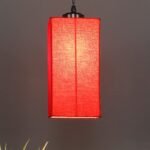 Red Cotton Square Hanging Lamp (SH18)