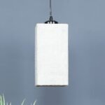 White Jute Square Hanging Lamp (SH24)