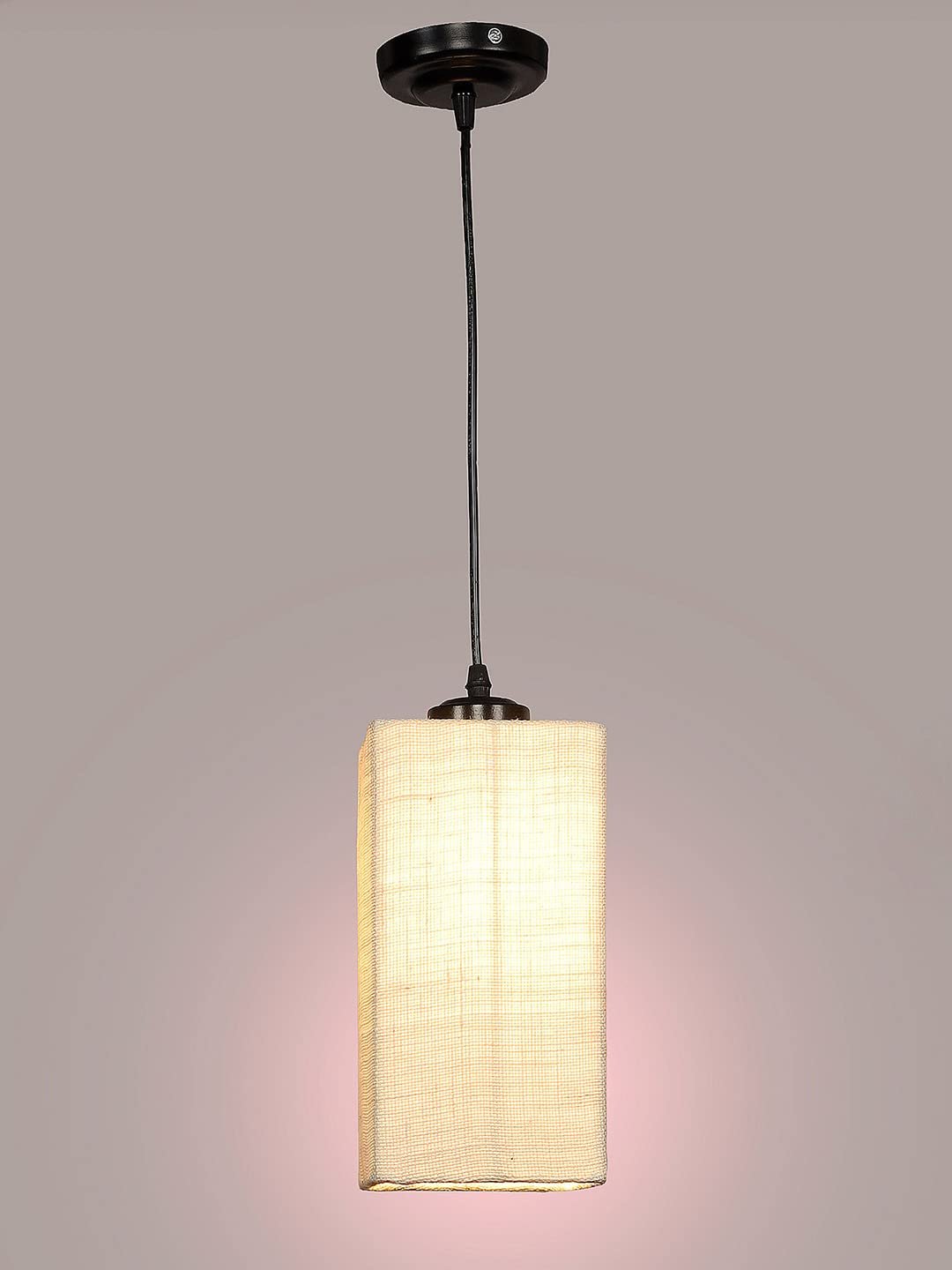 White Jute Square Hanging Lamp (SH24)