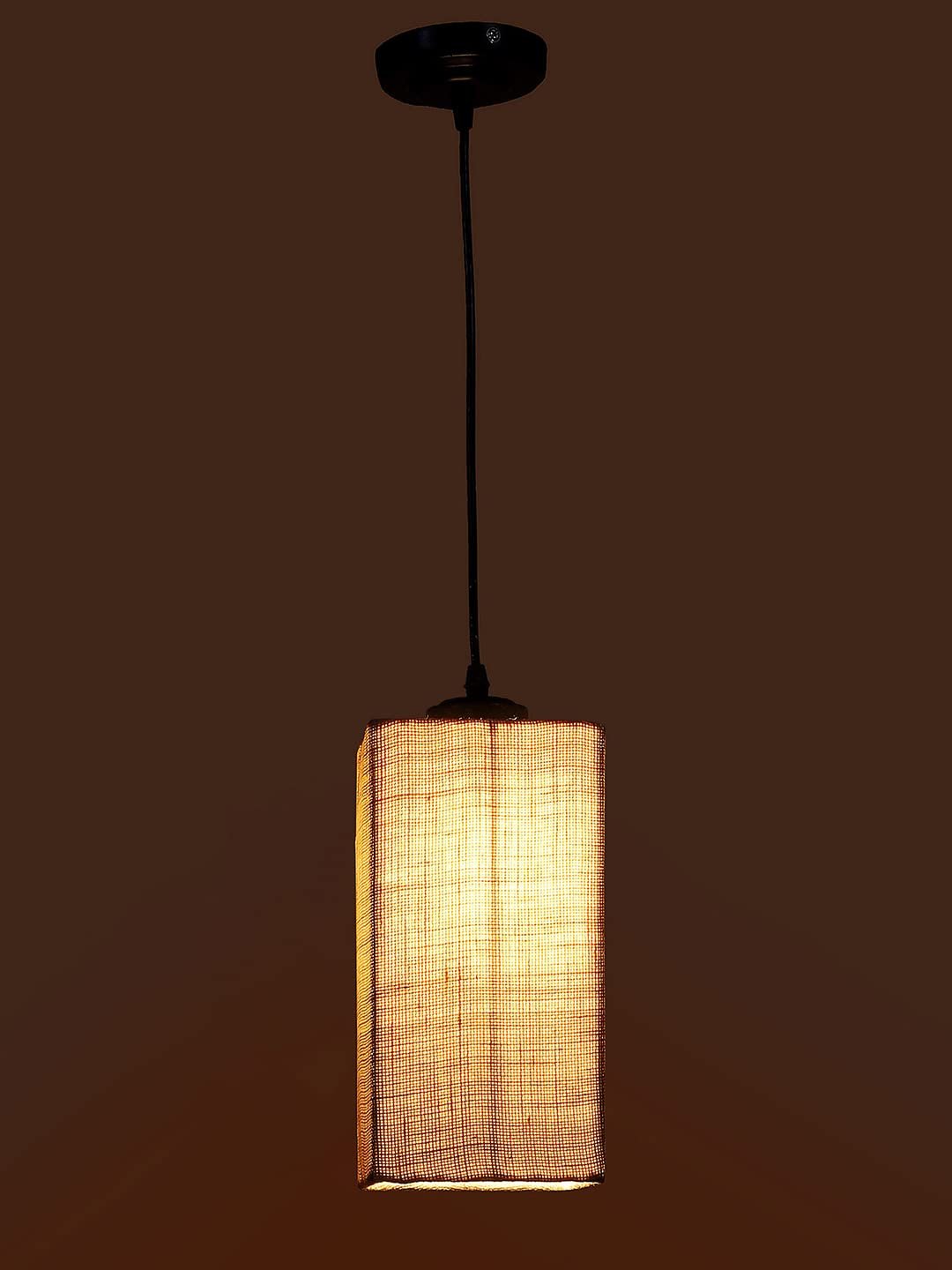 White Jute Square Hanging Lamp (SH24)