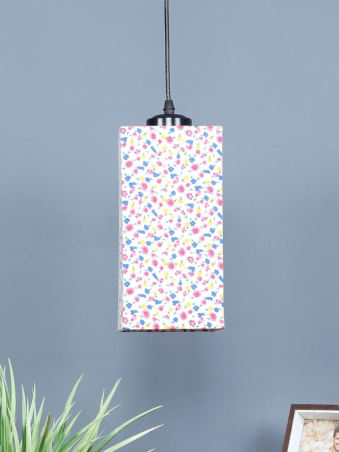 Multicolor Cotton Square Hanging Lamp (SH30)
