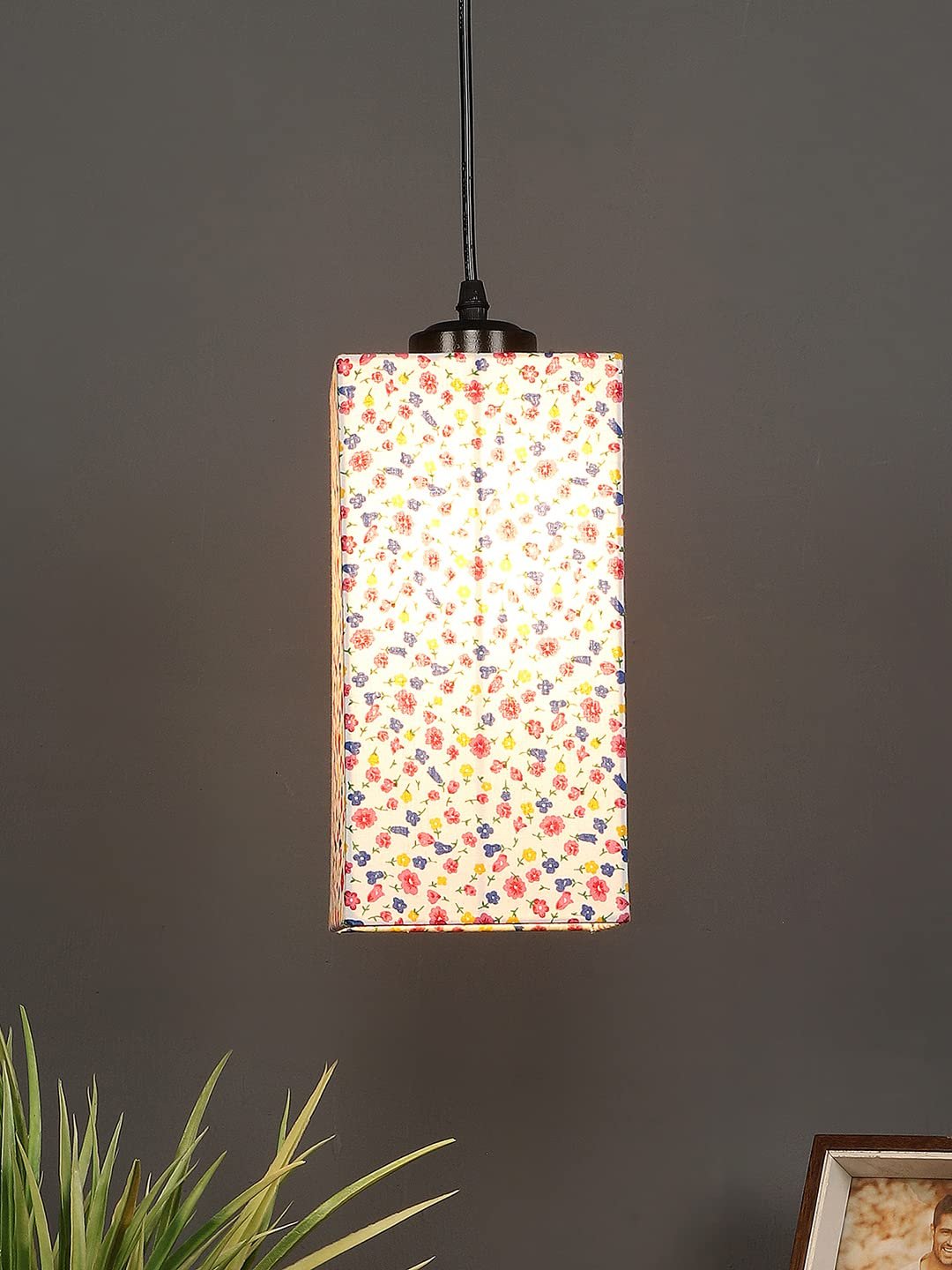 Multicolor Cotton Square Hanging Lamp (SH30)