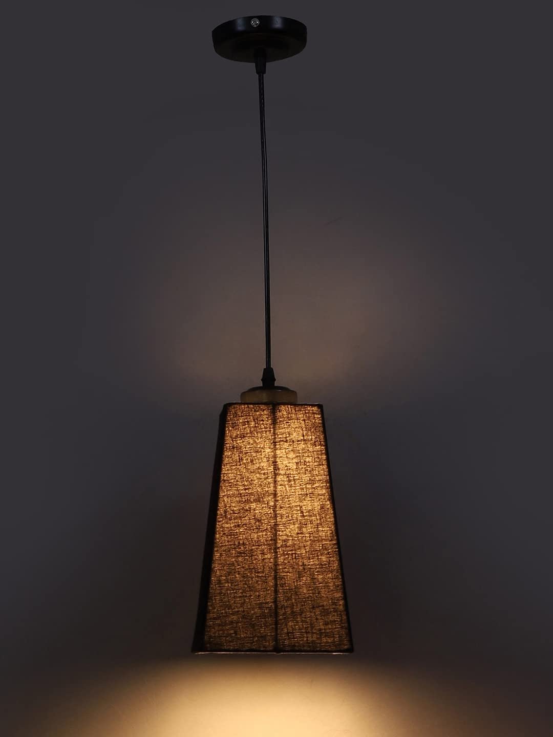 Black Cotton Pyramid Hanging Lamp (SH32)