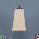 Beige Jute Pyramid Hanging Lamp (SH38)