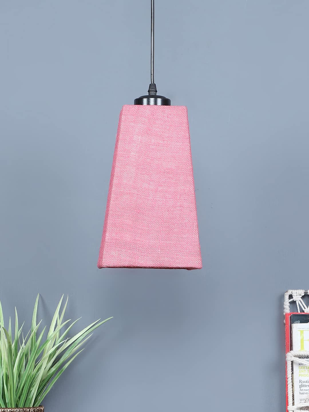 Pink Jute Pyramid Hanging Lamp (SH40)