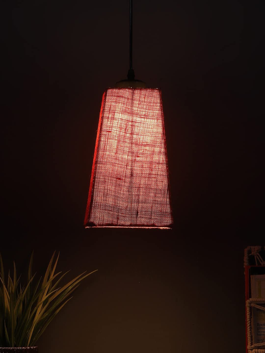Pink Jute Pyramid Hanging Lamp (SH40)