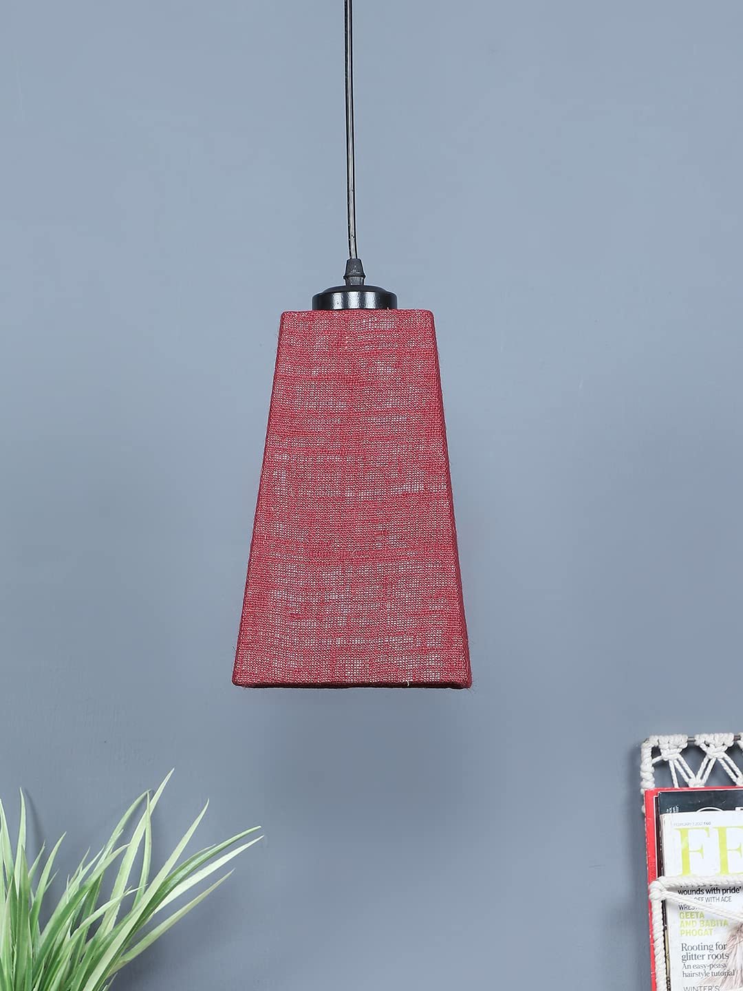 Maroon Jute Pyramid Hanging Lamp (SH41)