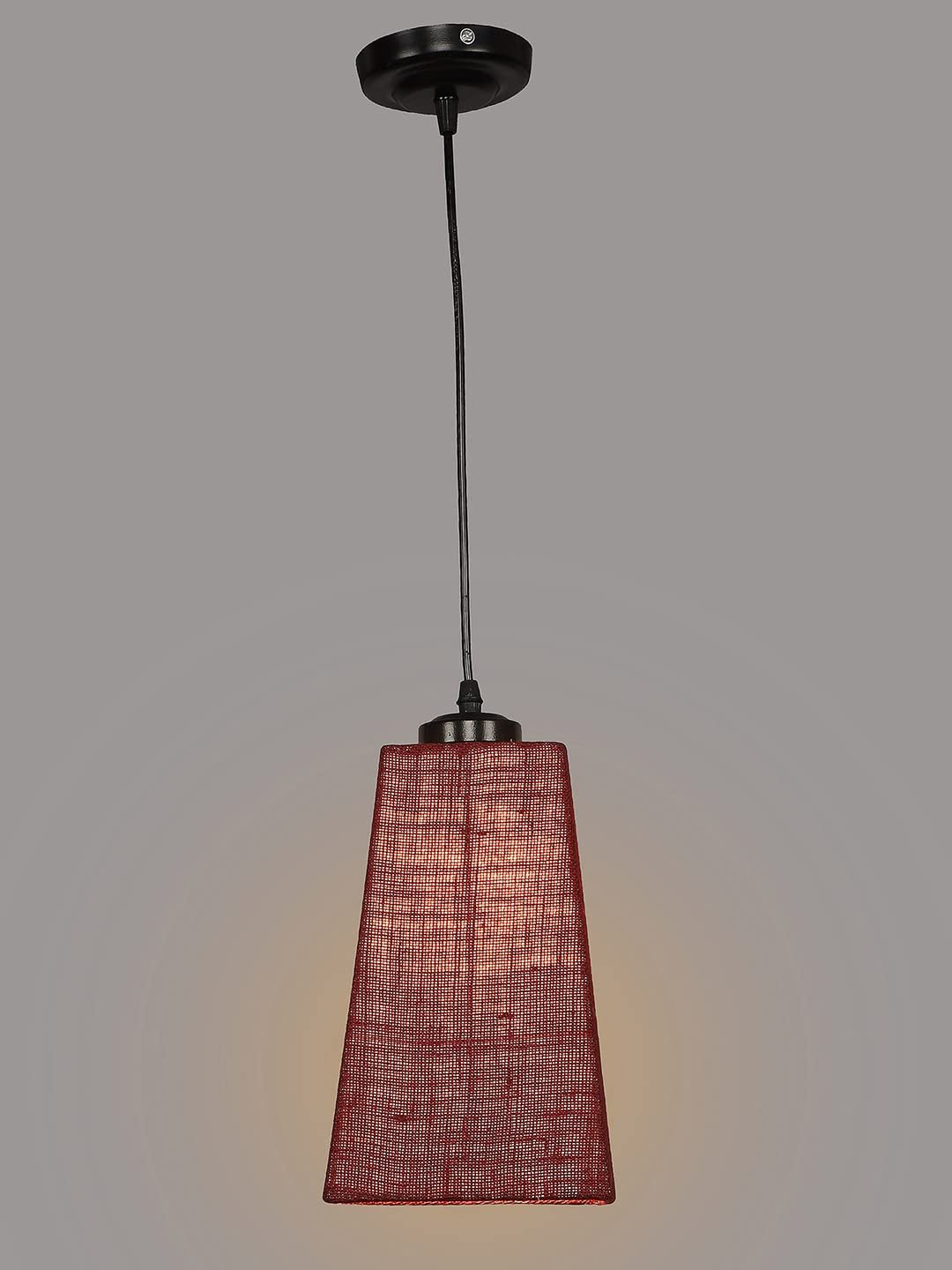Maroon Jute Pyramid Hanging Lamp (SH41)